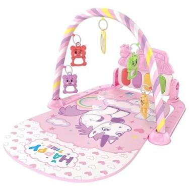 Imagem de Tapete De Atividades Multifuncional Fitness Unicórnio P/ Bebe Com Pian