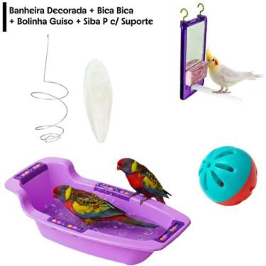 Imagem de Kit 1 Banheira Decorada +1 Brinquedo Bica Bica + 1 Osso de Siba P c/ S