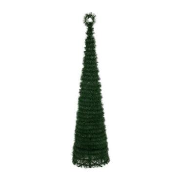 Imagem de Arvore de Natal Retrátil 180cm c/ PiscaPisca Nevada/Verde Cor:Verde Cl