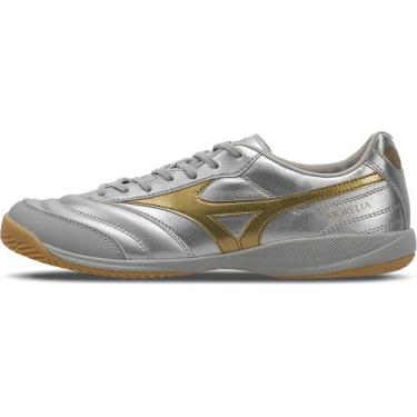 Imagem de Chuteira Futsal Mizuno Morelia Sala Pro IN, 38, Prata