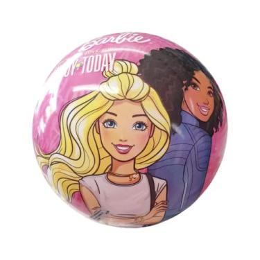 Imagem de Bola de Vinil Barbie Infantil Licenciada 20cm Rosa Toyng - 055956