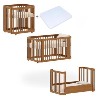 Imagem de Berço Premium de Madeira Maciça Modelo Evolutivo 3 em 1 Mini Berço e M