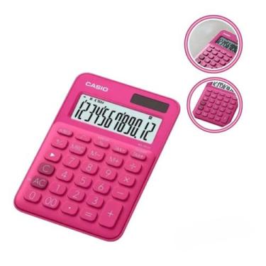 Imagem de Calculadora de Mesa Casio MS20UC Rosa Pink 12 Dígitos Portátil com Ale