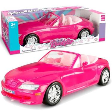 Imagem de Carrinho para Meninas Grande 46cm de Colocar Bonecas Rosa - Roma, Carr