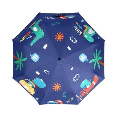 Imagem de Guarda-chuva Dobrável Unicórnio Dinossauro Tigre Com Design Moderno E 
