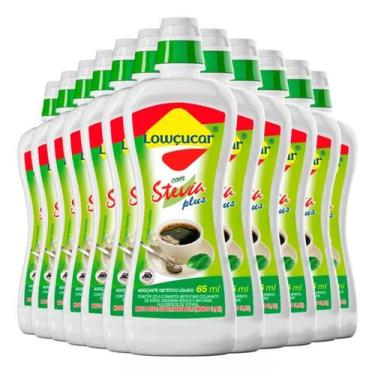 Imagem de Kit 12 Unid. Adoçante Lowçucar Plus com Stevia Liquido 65Ml