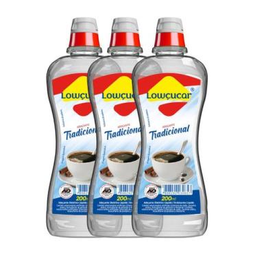 Imagem de Kit 3 Unid. Adoçante Lowçucar Plus Tradicional Líquido 200ml