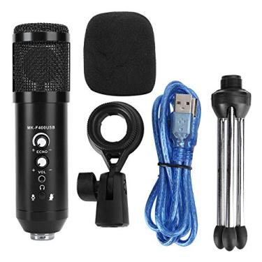 Imagem de Microfone USB, microfone condensador profissional, mini conjunto de microfone de gravação portátil, microfone de gravação de condensador de metal plug and play