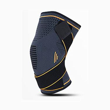 Imagem de Manga de compressão de joelho com compressão de bandagem para suporte de dor no joelho mulheres homens joelheiras para corrida, academia, fitness, levantamento de peso, ruptura do menisco, artrite, alívio da dor nas articulações(1PC) (M, Laranja)