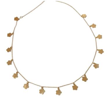 Imagem de Corrente Gargantilha Com Flores Ouro 18k 750 45cm