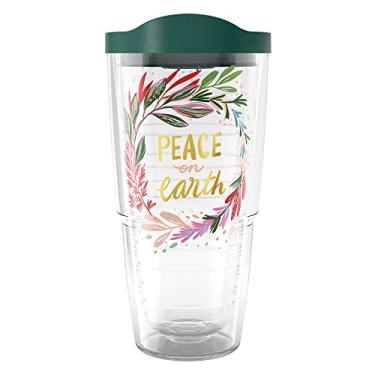 Imagem de Tervis Copo isolado de parede dupla EttaVee Holiday Peace On Earth Feito nos EUA, 680 g, clássico