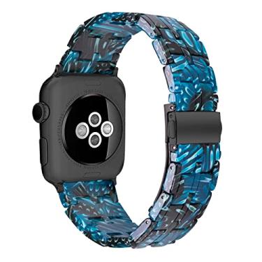 Imagem de Pulseira Compatível com Apple Watch Band 38mm 40mm 41mm pulseira de fita de resina fina com substituição de fivela de aço inoxidável para iWatch Series SE 8 7 6 5 4 3 2 1 para mulheres homens