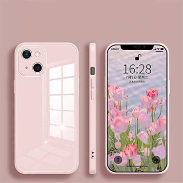 Imagem de Capa de telefone de vidro temperado quadrado de luxo para iphone 13 11 12 pro max mini xs xr x 7 8 plus se 2020 capa dura de silicone, rosa, para 11 pro 5.8