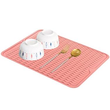 Imagem de Secagem Silicone para Louça - Secagem Silicone para Pratos Almofada Secagem Balcão Borracha,escorredor borracha lavável para pratos e panelas, Xianers