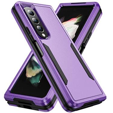 Imagem de Capa dobrável de proteção dura fosca para Samsung Galaxy Z Fold 4 5G Fold4 Zfold4 Capa anti-choque para Samsung Z Fold 4 Capas, roxas, para Samsung Z Fold 4