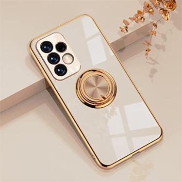 Imagem de Capa de telefone de suporte de anel de metal chapeado para samsung galaxy a53 a52 a72 a32 nota 20 s22 ultra s20 fe s21 plus capa de silicone de luxo, t4, para samsung s20fe