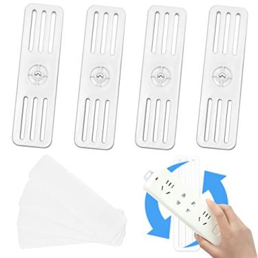 Imagem de Kare & Kind Suporte de fita de alimentação autoadesivo 4x - Fixador de montagem na parede com rotação de 360 graus - casa, cozinha, escritório - também para controle remoto, roteador wi-fi - Fixa-se a madeira, plástico, metal, cerâmica