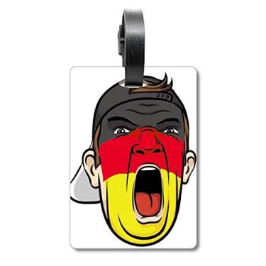 Imagem de Bandeira da Alemanha para maquiagem facial cabeça gritando boné de mala etiqueta cartão de bagagem etiqueta, Multicolorido.