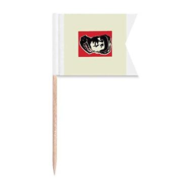 Imagem de Bandeiras de palito de propaganda de meia idade para marcação de palito de dente de sinalização para bolo de festa, comida de bolo prato de queijo