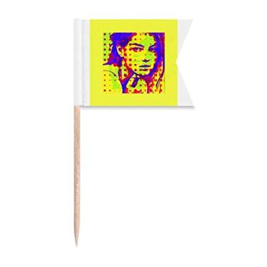 Imagem de Comely Frail Vogue Simple Countenance Bandeiras de palito de dente Marcação de rotulagem para Bolo de Festa Prato de Queijo