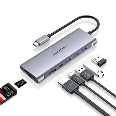 Imagem de LENTION Multiporta USB C Hub com 4K HDMI, 3 USB 3.0, Leitor de cartão SD/Micro SD, PD 100 W MacBook Pro 2023-2016, Novo Mac Air e Outros Dispositivos Type-C, Adaptador com Driver Estável (C36B, Cinza)