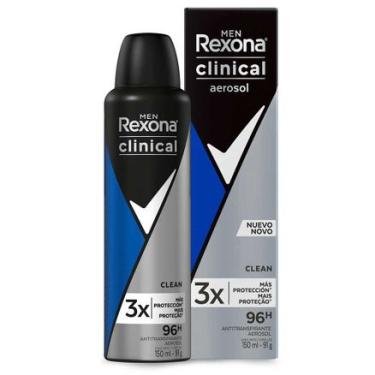 Imagem de Desodorante Aerosol Rexona Men Clinical Clean Antitranspirante 96h 150ml UNILEVER