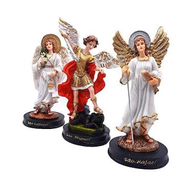 Imagem de Imagem Resina Trio Anjo Da Guarda São Miguel Rafael Gabriel 20 cm
