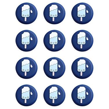 Imagem de Adesivos magnéticos macios decorativos 3D Bestgift 9 peças para armário de geladeira, porta de armário, fotos, sorvete, azul escuro