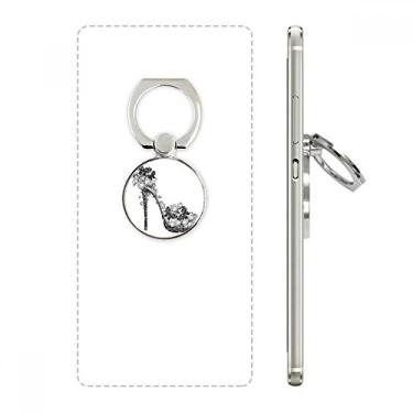Imagem de Sapatos de salto alto flor padrão borboleta anel de telefone suporte ajustável laço suporte