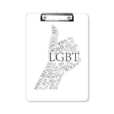 Imagem de LGBT Placa de apoio com bandeira de arco-íris ótima prancheta para pasta de escrita A4