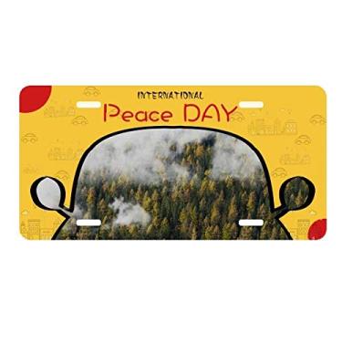 Imagem de DIYthinker Placa de carro Forest Mountain Fog Cloud Autumn para decoração de carro Dia da Paz