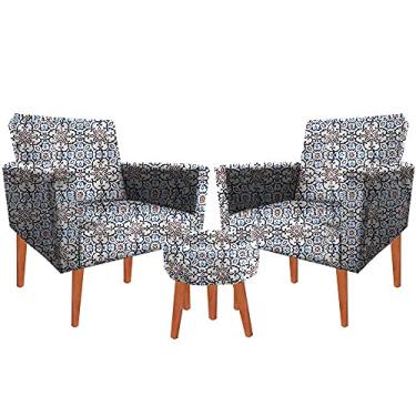 Imagem de Kit 02 Poltrona Decorativa Nina + Puff B2