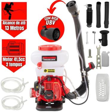 Imagem de Atomizador e Pulverizador Costal Kawashima AT4314U á Gasolina 2 Tempos 41,5cc Com Bico UBV Fumacê Ideal Para Combater Insetos e Percevejos