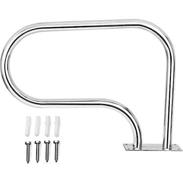 Imagem de Corrimão de segurança para piscina Trilho de piscina de fácil montagem Natação com placa de base, escada de natação em aço inoxidável para piscina