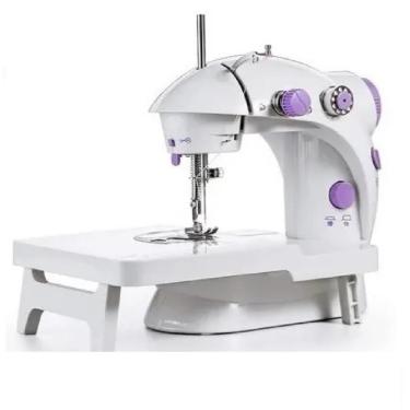 Imagem de Kit Mini Maquina De Costura Portátil Com Mesa Extensora