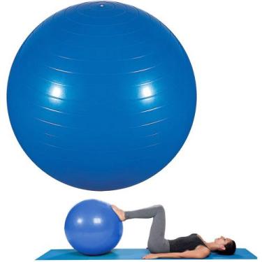 Imagem de Bola Pilates Academia Alongamento Boa Postura E Bomba De Ar Azul - Baz