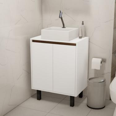 Imagem de Gabinete Para Banheiro 60cm 2 Portas Celine Estilare Branco/a