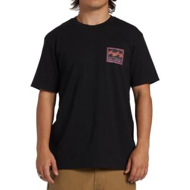 Imagem de Billabong Camiseta masculina com estampa de manga curta Crayon Wave, Crayon Wave Black, P