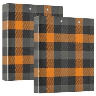 Imagem de Fichários de caderno xadrez escocês de 3,5 cm e 3,5 cm, fichários de caderno com capa de bolso, 1/2 pacote de fichários para escritório, 200 folhas