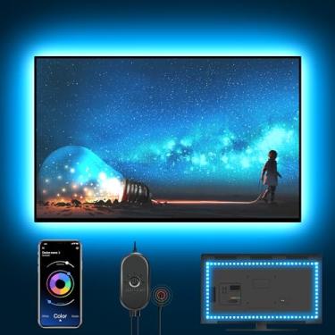 Imagem de Nexillumi Luzes LED para TV, TV de 4 m, retroiluminação LED para 32-65 polegadas, fitas de LED RGB atrás da TV, APP, controle remoto, música, sincronização, TV, luzes LED para quarto