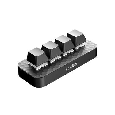 Imagem de Vaydeer 4 teclas totalmente programáveis com janela flutuante e teclado macro multifuncional, teclado mecânico com uma mão compatível com NKRO, teclas de atalho, início com um clique, compatível com