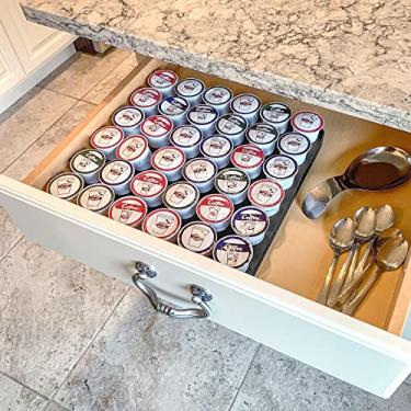 Imagem de Bandeja organizadora de armazenamento de cápsulas de café de baleia polar para cozinha, escritório, à prova d'água, lavável, compatível com Keurig K-Cup, 1 Piece, 12.5" x 12.5" for 2.25" drawers