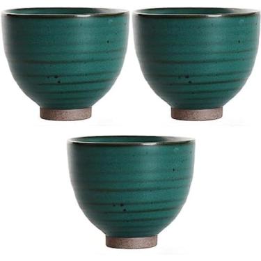 Imagem de Conjunto de saquê japonês, porcelana, estilo antigo cerâmica porcelana bruta Xícara de chá japonesa Xícara de chá retrô servindo casa criativa bebendo pequeno utensílios de chá cerâmica de s