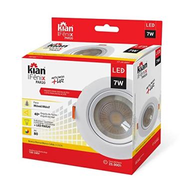 Imagem de Spot Led PAR20 Redondo 7W 3.000K Branca Quente Bivolt Kian