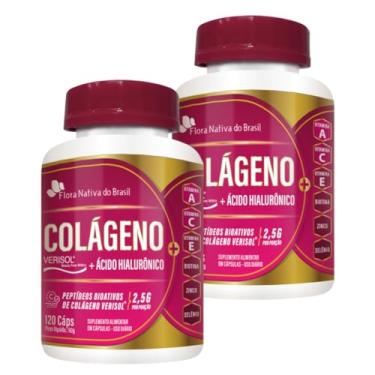 Imagem de Kit Com 2 Colágeno Verisol + Ácido Hialurônico 120 Caps de 750mg + 1 Creme Clareador Facial 60g