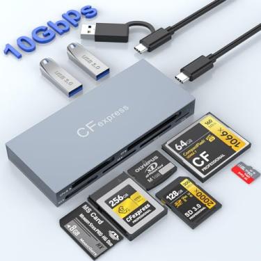 Imagem de Leitor de cartão CFexpress tipo B 8 em 1, leitor Multi CF Express de 10 Gbps para leitor CFexpress tipo B/CF/XD/MS/TF/SD, adaptador CFexpress leitor de cartão de memória com USB Gen 3.2 * 2 para