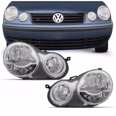 Imagem de Farol Polo Hatch Sedan 2003 2004 2005 2006 Cromado UNIDADE LADO:DIREITO(PASSAGEIRO)