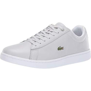 Imagem de Lacoste Tênis feminino de couro Hydez, Cinza-claro/branco, 38