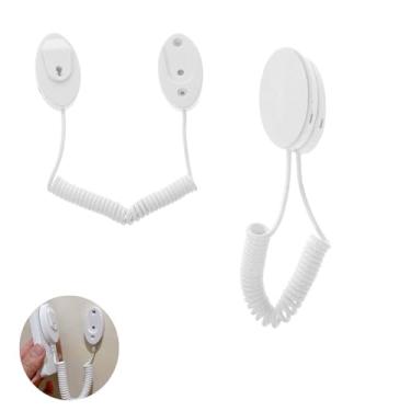 Imagem de UtySty Pacote com 2 cabos de controle remoto, trava de segurança com cordão encaracolado, suporte de adesivo montado na parede para caixa de TV, ar condicionado, leitor de DVD, controle remoto de