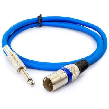 Imagem de Cabo P10 para XLR Macho Azul Mono - 3 Metros - CIRILO CABOS
